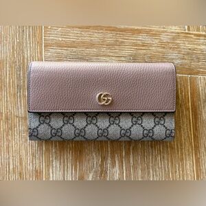 Gucci Dusty Pink GG Marmont Continental Wallet